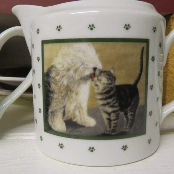 Vandor Lowell Herrero Cat & Dog Sugar Bowl & Creamer Vintage (DF91) - Picture 3 of 7